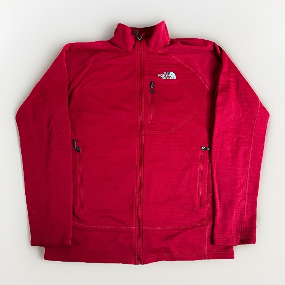 North Face Polartec Power Dry Grid Fleece Mens Large Red Technical Gorpcore Y2K